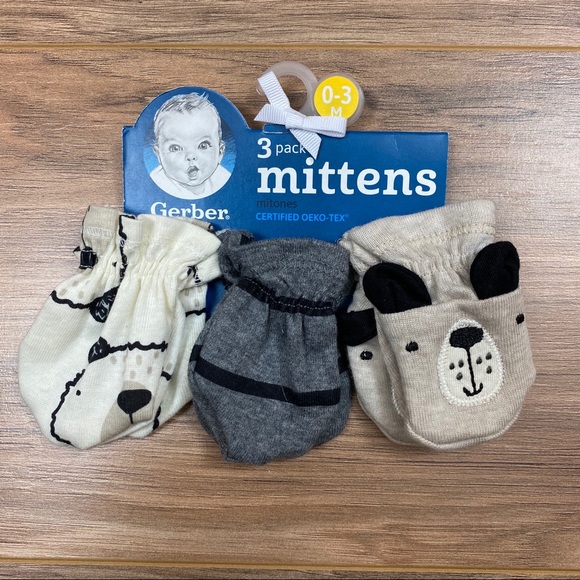NWT Gerber Infant Mittens Size 0-3m - Picture 1 of 2